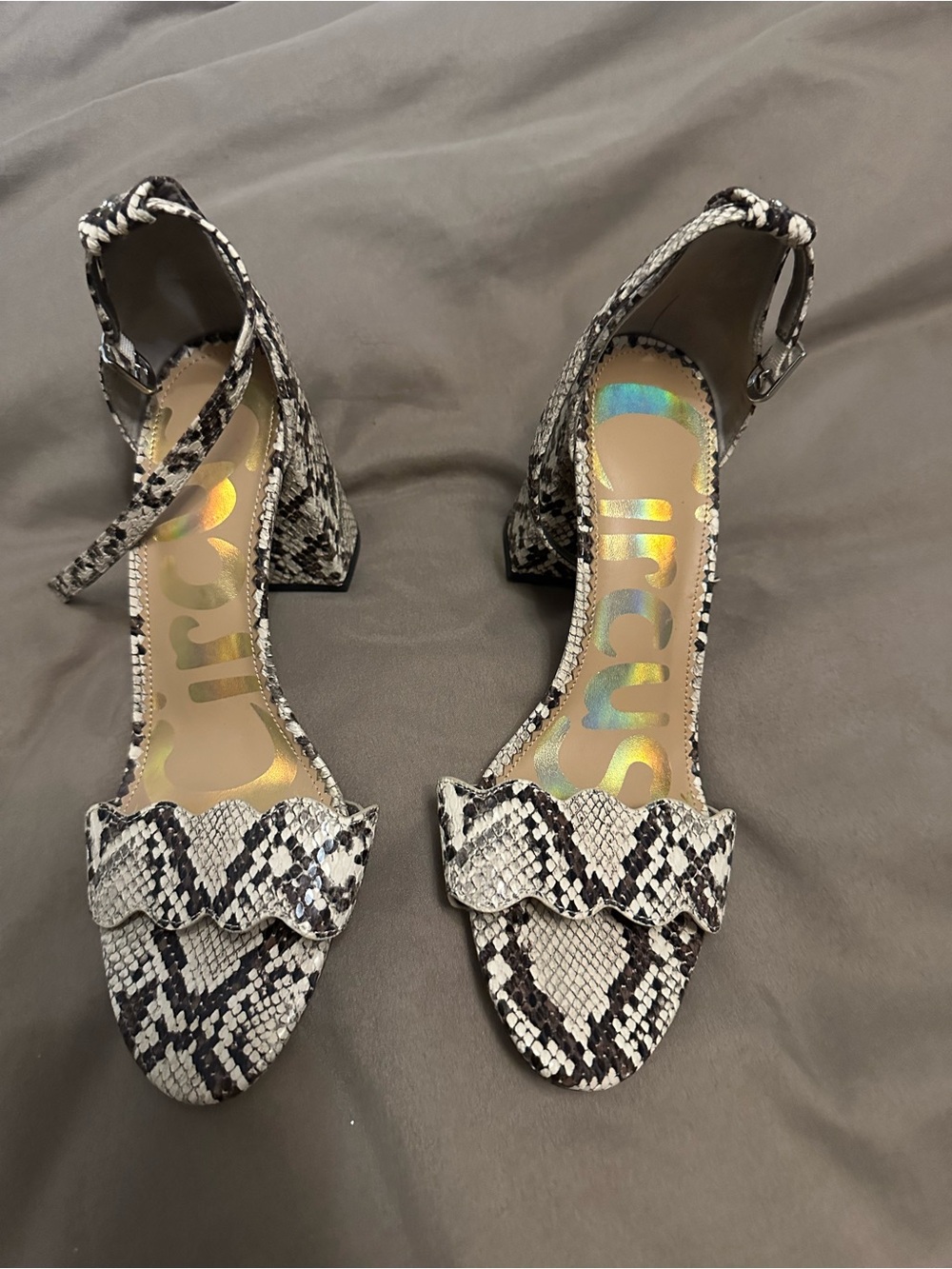Sam Edelman Circus - Women’s Snakeskin Block Heel Sandals - 7.5